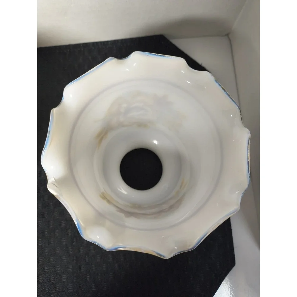 3 Chandelier Lustre Milk Glass‎ Replacement Lamp Shade Tan Brown Rose Floral